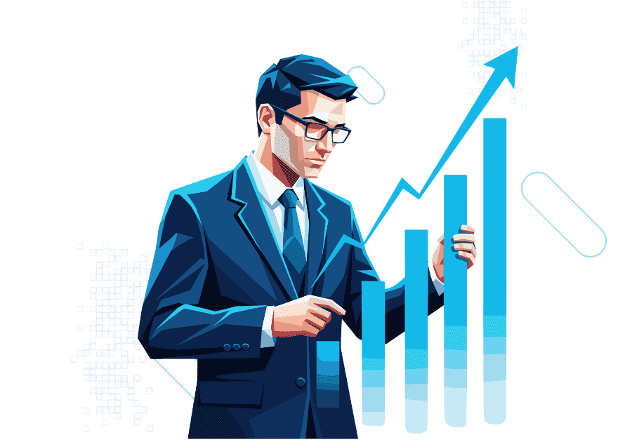 Professional analyzing website traffic growth charts and analytics dashboard for SEO success